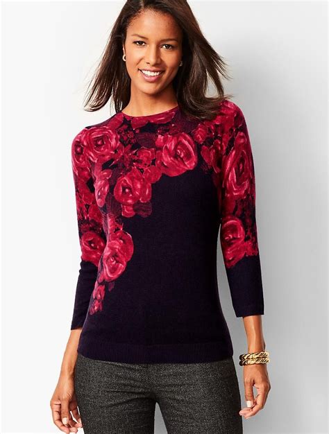 gucci floral crewneck|Designer Luxury Wool Sweaters for Women .